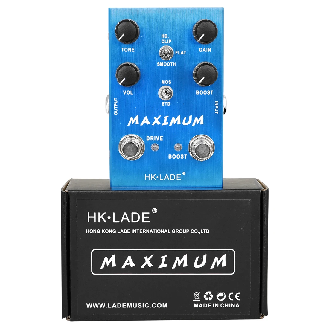 HK LADE MAXIMUM Overdrive Guitar Effect Pedal Boost Channel Wild Tone with Long Sustain Sustain DRIVE Channel Clean Tone Guitar