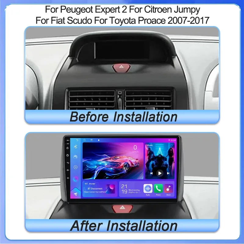 Android 15 Car Radio For Peugeot Expert 2 For Citroen Jumpy For Fiat Scudo For Toyota Proace 2007-2017 WIFI No 2Din Touch Screen