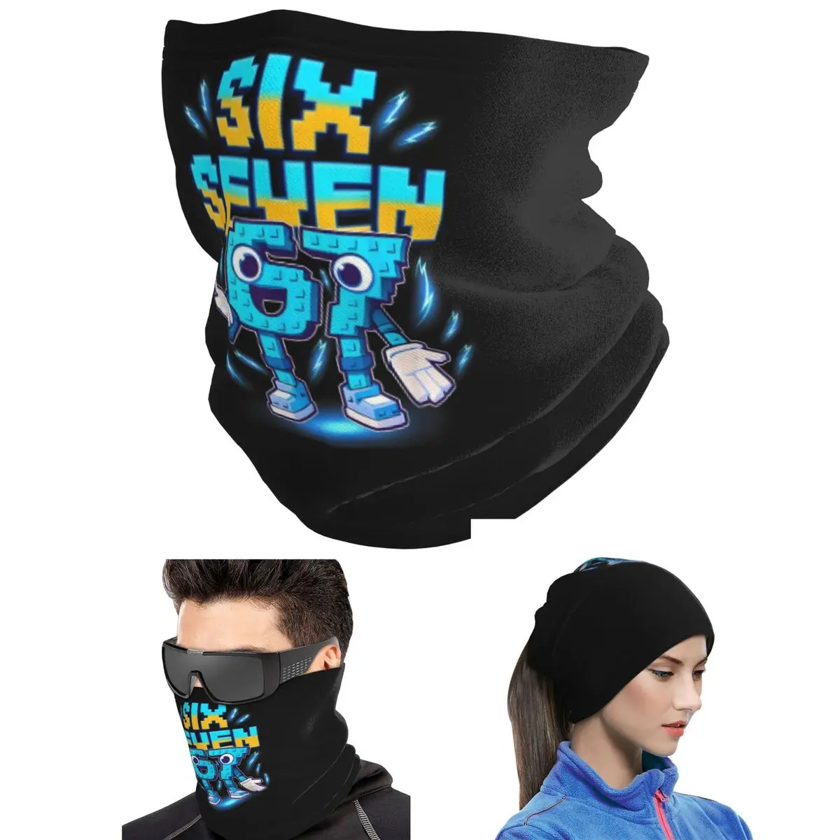 Number 67 Building Blocks Print Bandana Neck Gaiter Printed Magic Scarf Multi-use Headband Unisex Adult All Season