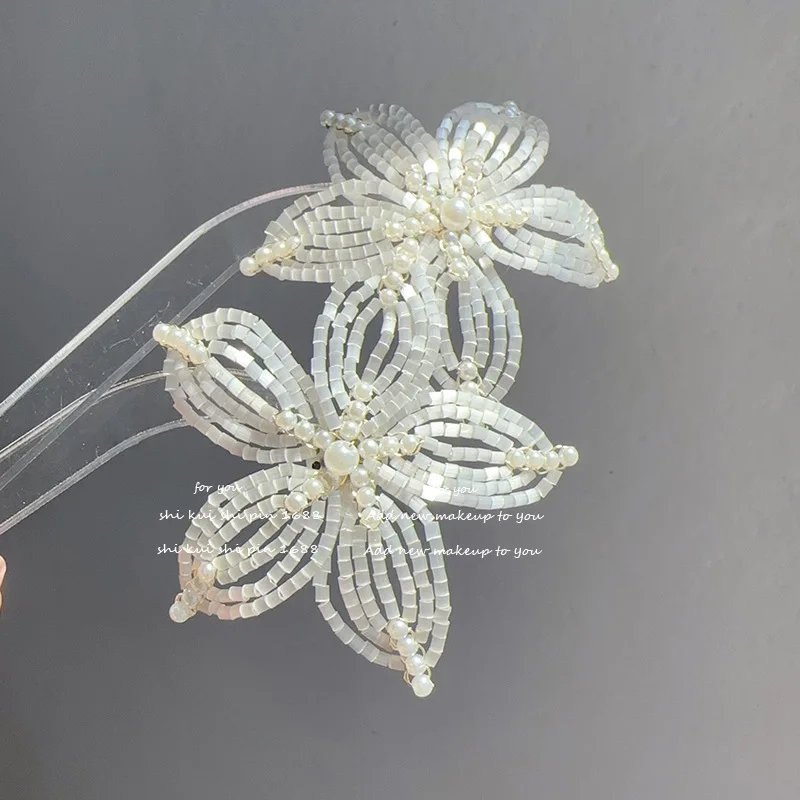 أقراط زهرة كبيرة مبالغ فيها للنساء أقراط على الطراز الفرنسي #1