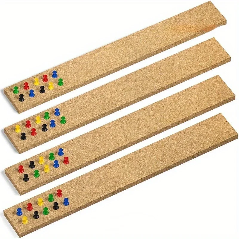 30 * 5cm Self Adhesive Cork Strip Office Study Home Decoration Memo Board （5pcs Cork Strip+1 Box of Thumbnails）