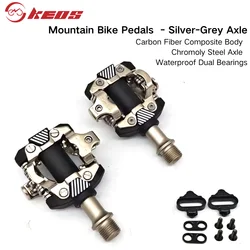 KEOS M8100 Ultra-light Self-Locking Carbon Fiber Pedal SPD DU Bearing MTB Bicycle Die Casting Cycling Parts