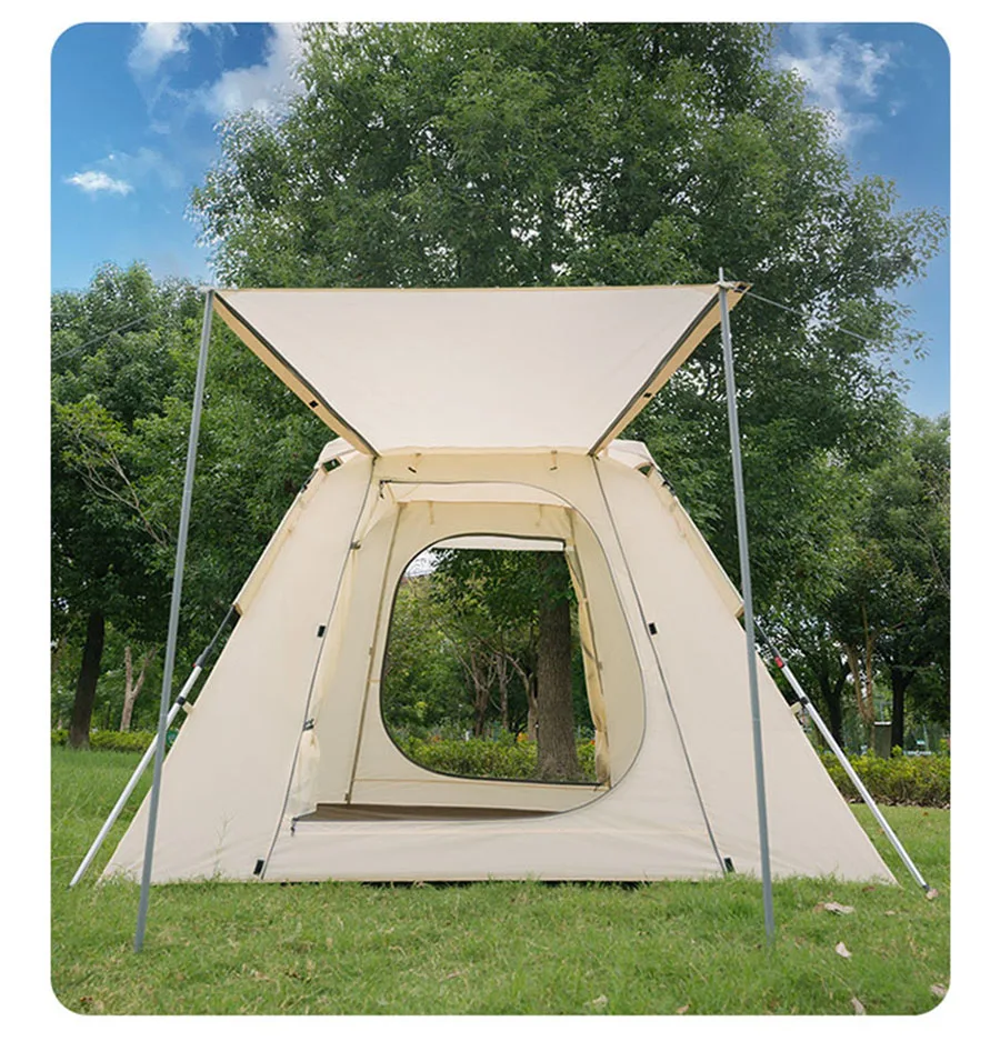 

4Person Fully Outdoor Automatic Quick Open Tent ventilazione circolare a cinque lati asta telescopica staffa automatica tre te