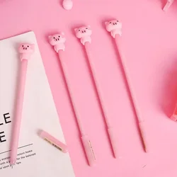 2pcs/set Candy Color Full Needle Black Gel Pen Pig Carbon Pen 0.5mm