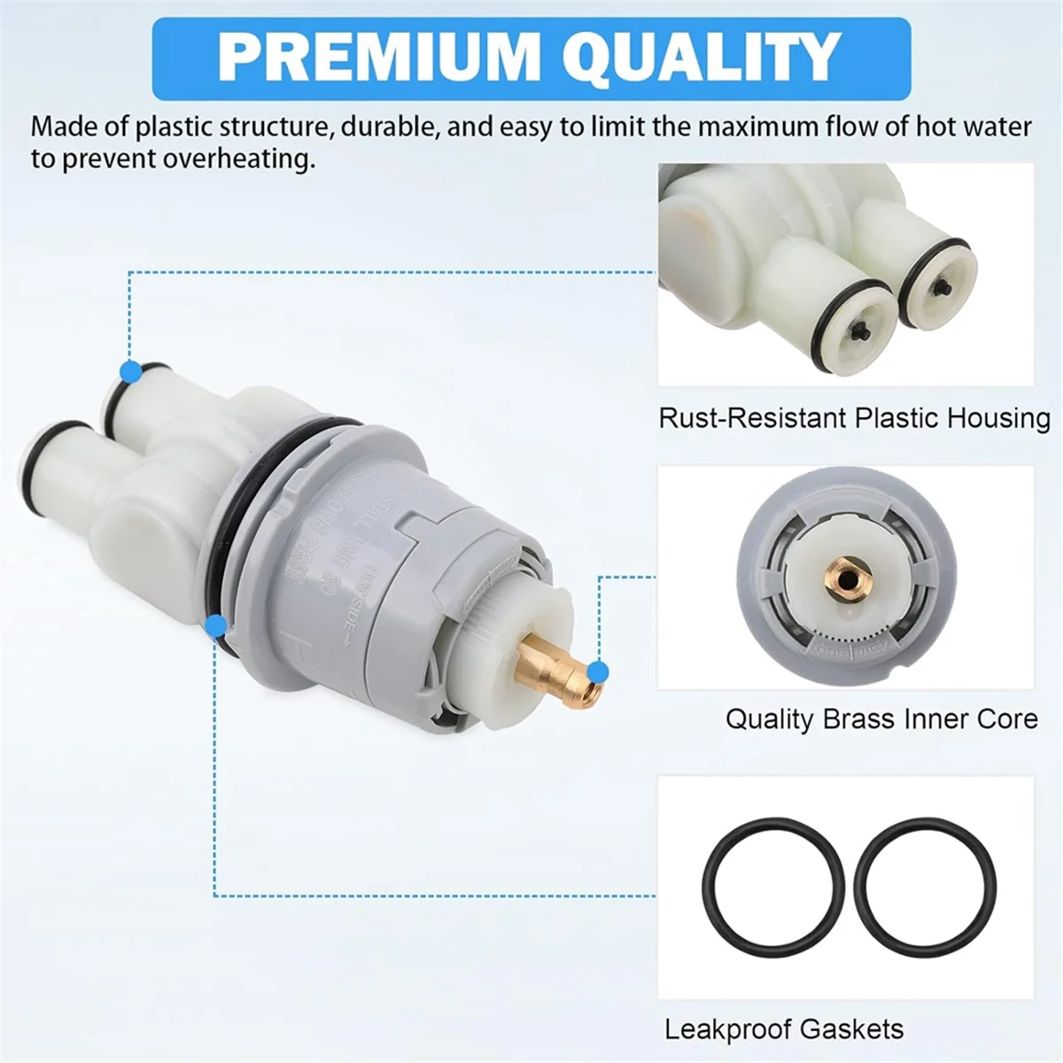 2 PCS RP46074 Shower Cartridges Replacement for 13/14 Series Single Handle Valve Replacement Parts Repair Kit