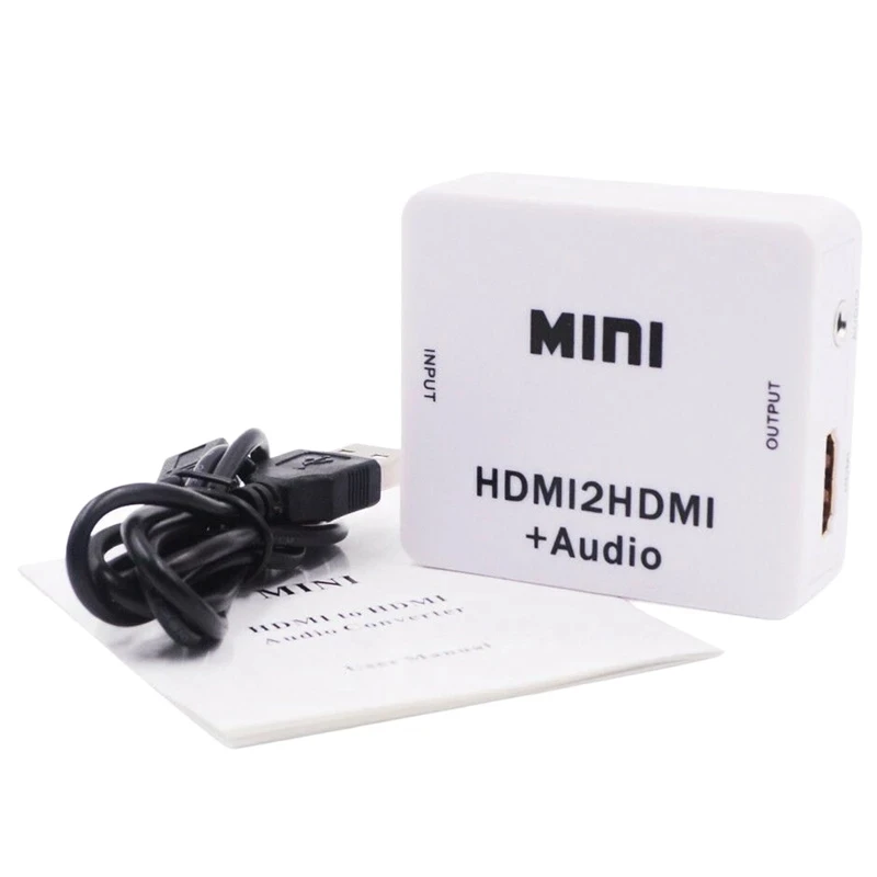 PC 노트북 HDTV용 미니 HDMI 추출기 어댑터 스위처, 1080P HDMI 2HDMI 오디오 HD 변환기