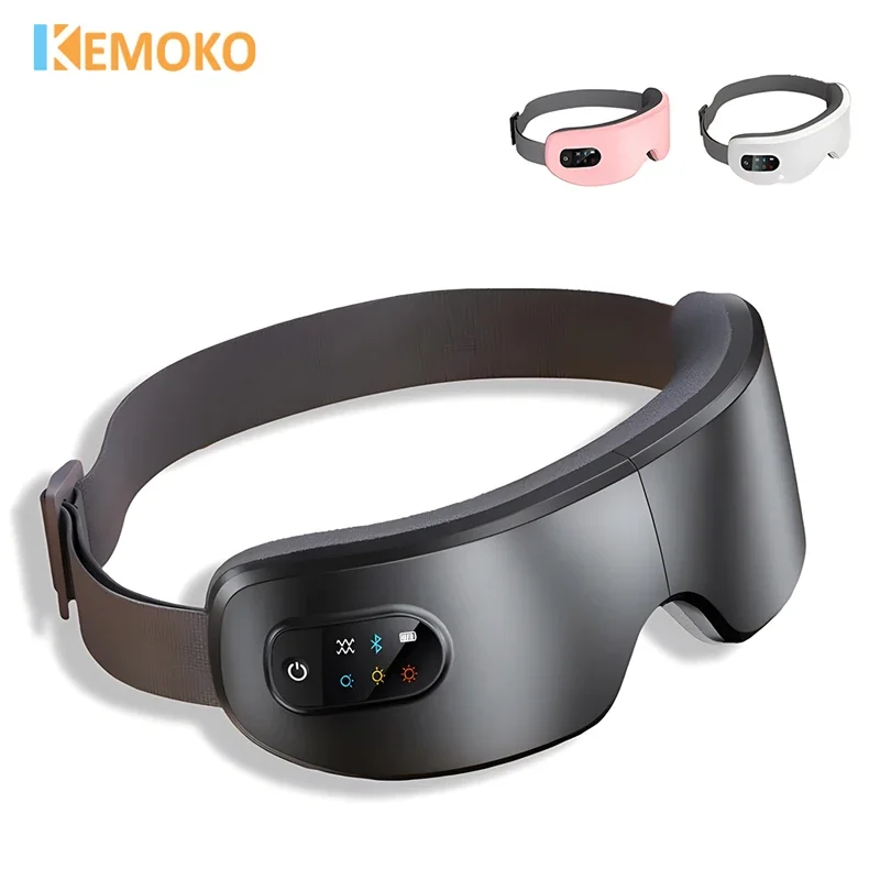 Electric Heated Eye Massager Smart Airbag Vibration Eye Care Instrument With Bluetooth Eye Strain Migraines Relief Improve Sleep