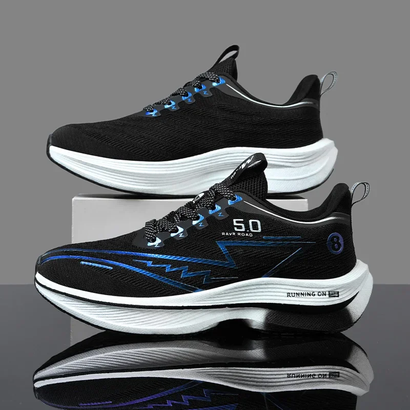 Men's Running Shoes Off-road Race Cushioning Sneakers Trainer Shoes Outdoor Non-Slip Carbon Board Mesh Couple Breathable Fashion