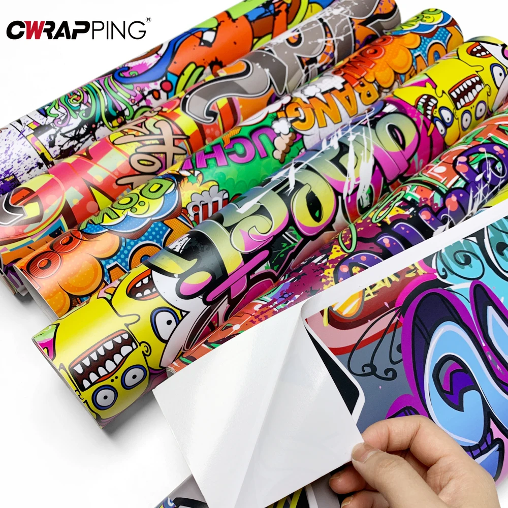 Stickers Vinyl Car Wrapping Sticker Self-Adhesive Graffiti Printing Wrap Foil Car Film Covering Scratch Resistant Waterproof