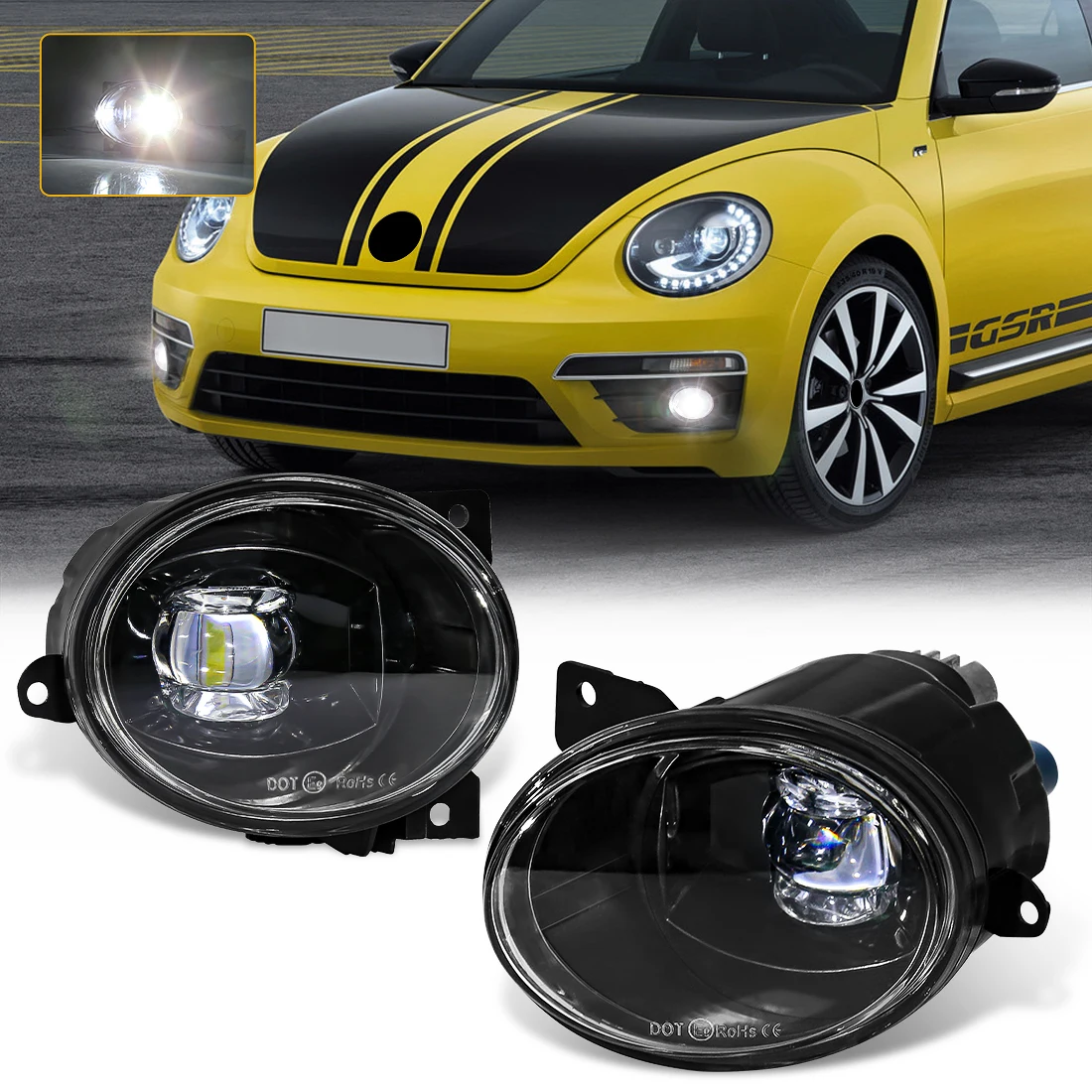 

LED Daytime Running Light DRL Fog Lamp for Volkswagen VW Beetle FLA White Headlight Front Bumper Driving Light Car Accessory 12V