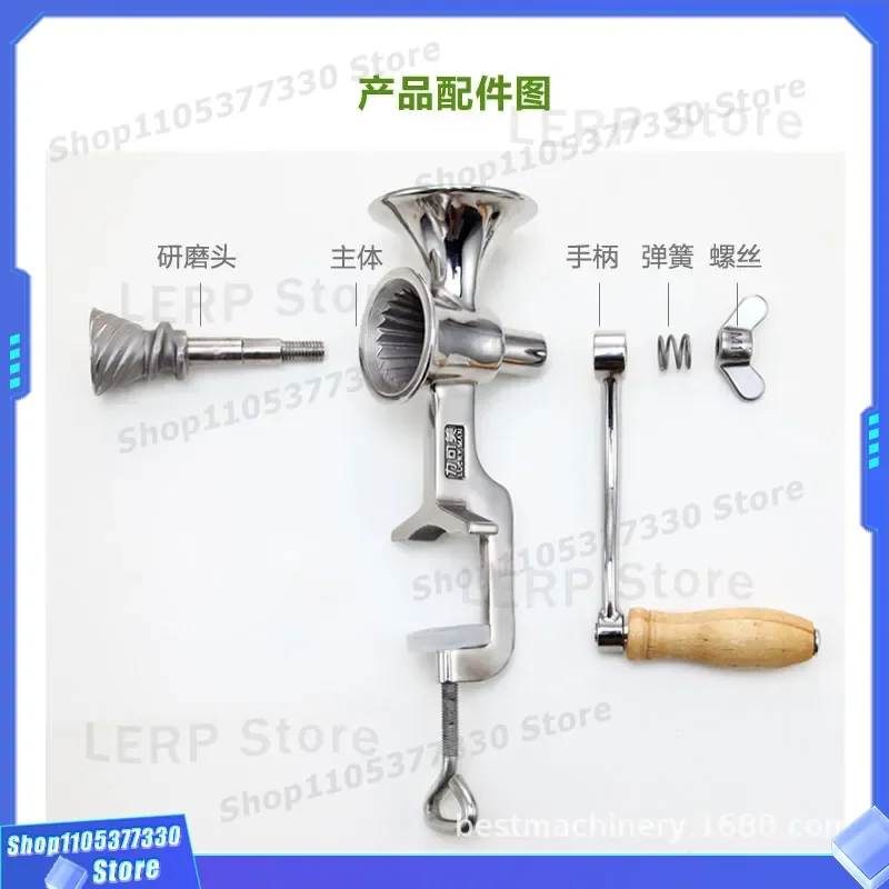Manual Coffee Bean Grinder 304 Stainless Steel Hand Mill for Rice Pepper Seasoning Portable Kitchen Tool Durable Grinding