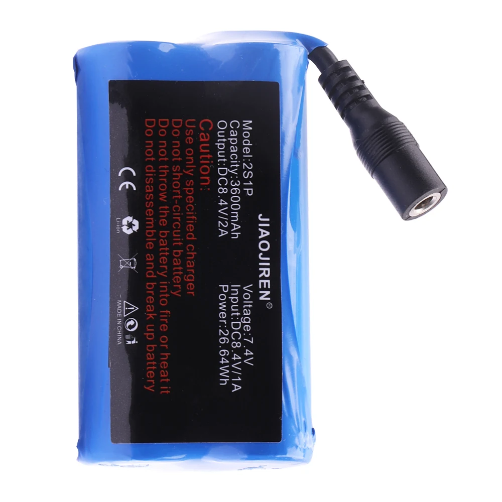 Batteria al litio ricaricabile da 7,4 V 3600 MAH con caricabatterie per apparecchiature di riscaldamento elettrico Guanti riscaldati invernali Batterie Guanti termici