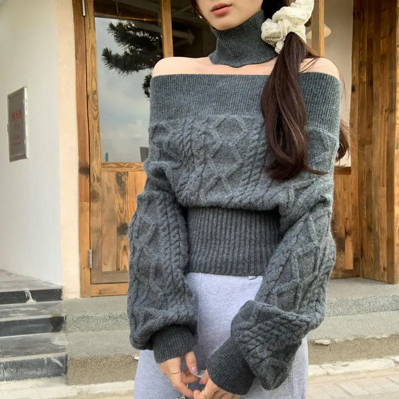 เสื้อสเวตเตอร์ไหมพรมคอวีทรงหลวมสไตล์เกาหลี รุ่นใหม่ ฤดูใบไม้ร่วง-ฤดูหนาว ปี 2025 แฟชั่นอเนกประสงค์