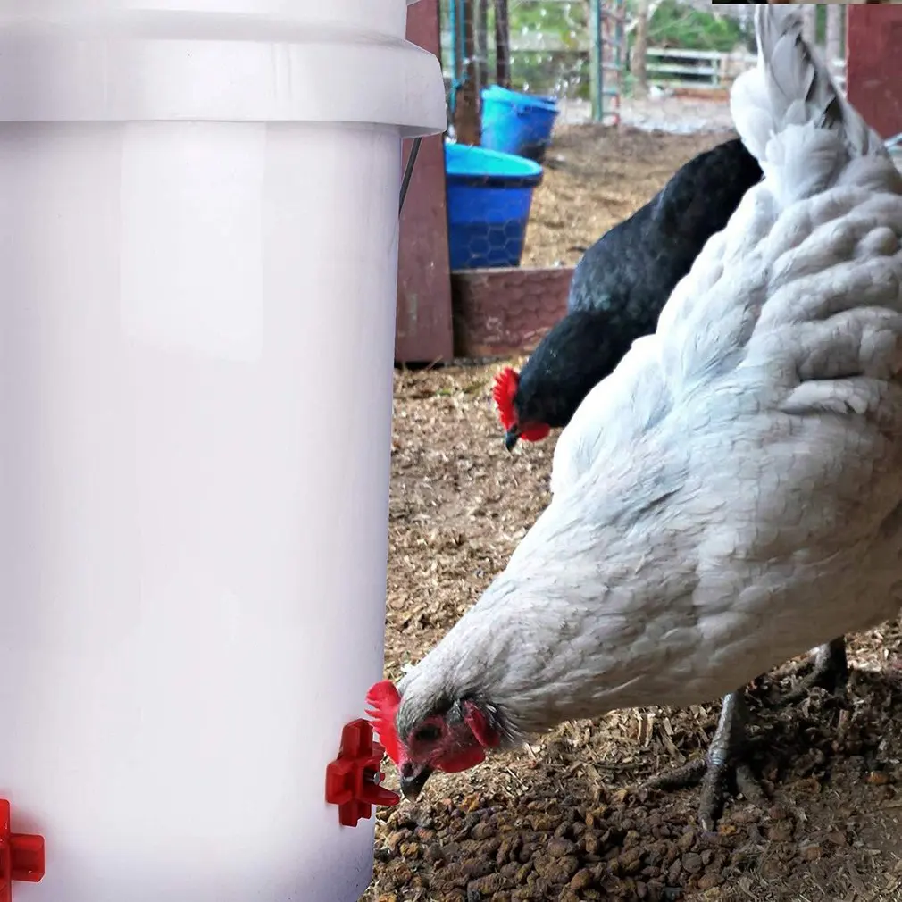 1 pcs Cross Chicken Waterer Automatic Feeding Poultry Horizontal Side Mount Chick Drinking Edible Grade Material Clean Drinker