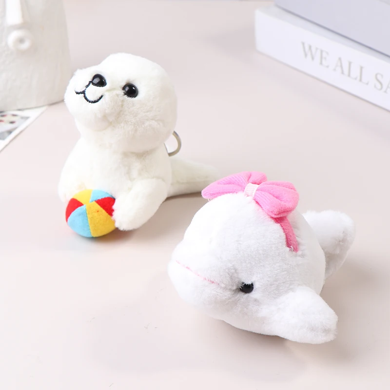 Portachiavi serie animali marini peluche bambola animale leone marino Killer balena Skate Ray Whale portachiavi zaino Charms borsa Decor Toy