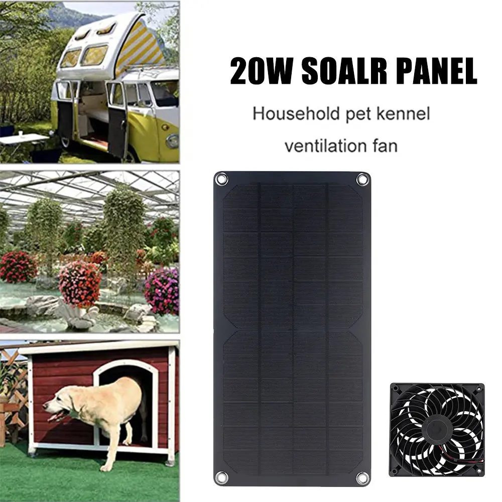 Monocrystalline 10W Solar Fan Pet Exhaust Fan Cross Border Green Environmental Protection Fresh Air System Outdoor