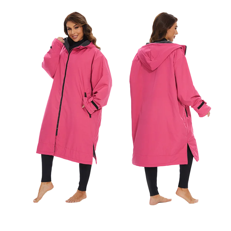 Poncho grueso de invierno para deportes al aire libre, impermeable, manga larga, buceo, natación, bata cálida, Unisex, adultos, surf, Poncho con capucha