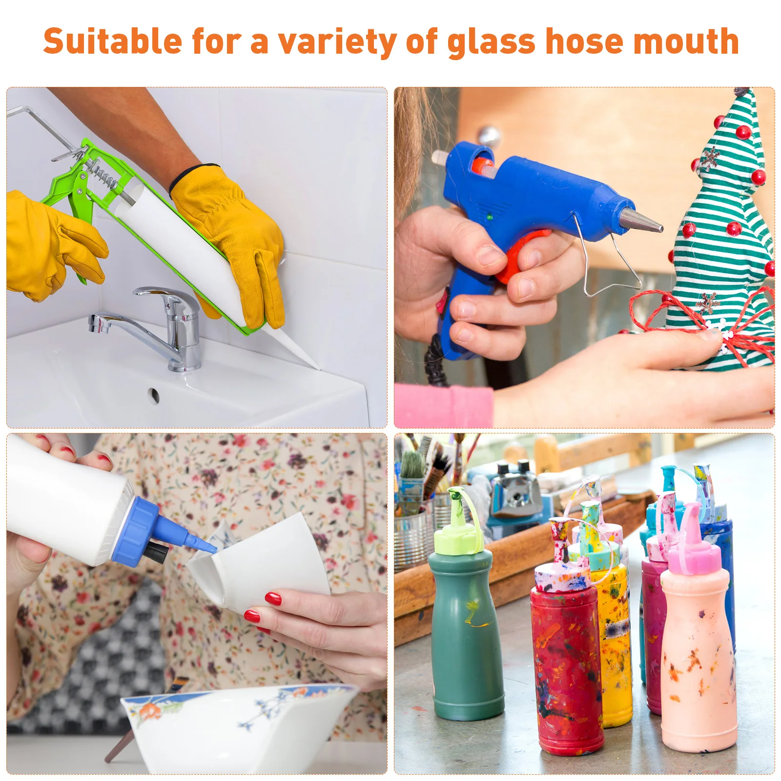 

100Pcs Latex Caulk Saver Caps Preserve Freshness Prevent Air Moisture Perfect Sealing Caulk Tube Saver