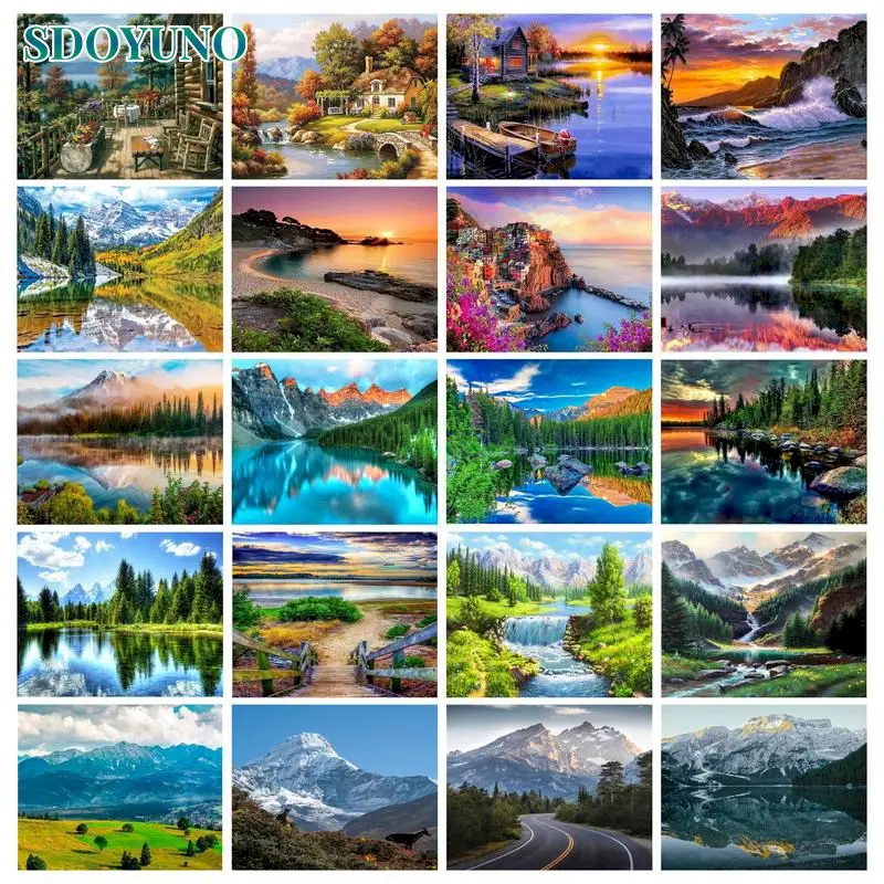 

Painting By Numbers On Canvas With Frame Diy Kit For Adults Scenery Drawing Acrylic Paint Oil Picture Of Coloring By Numbers Art