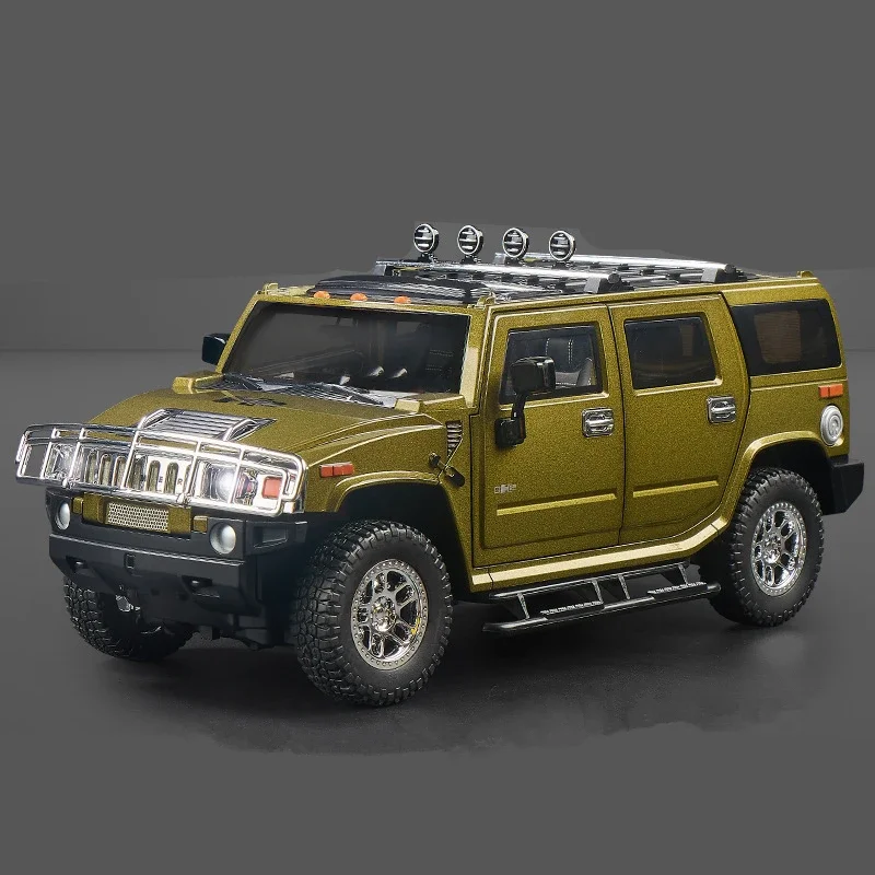 

1/18 HUMMER H2 Highway 61, модель внедорожника из сплава, литая под давлением металлическая модель внедорожника, модель автомобиля, имитация звука и света, игрушка в подарок