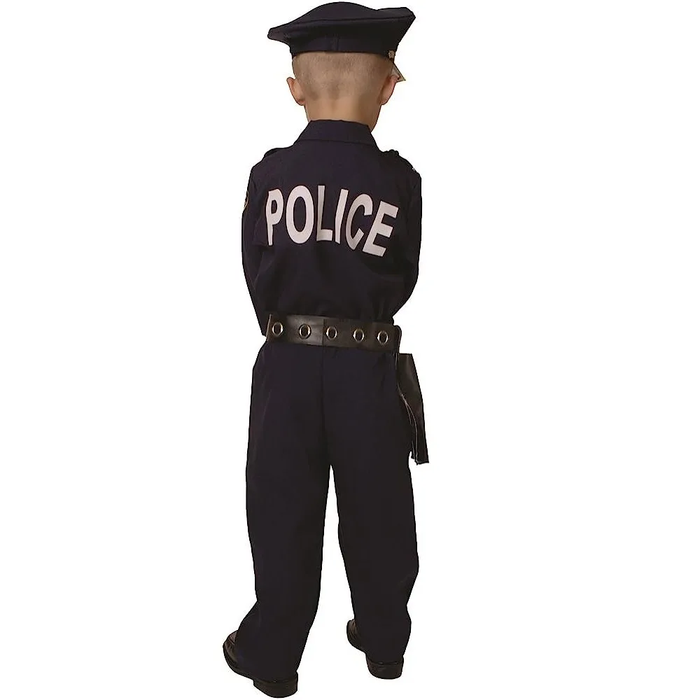 Toy Halloween Toddler Police Officer Costume for Boys Kids Cop Outfit for Halloween Pretend Roleplay view 2