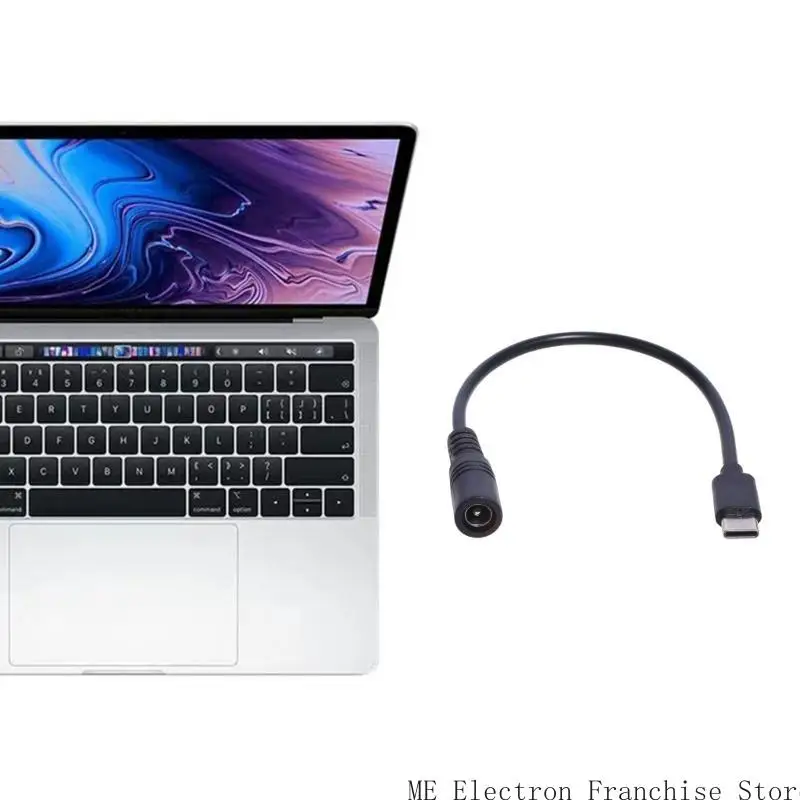 T5EA 5.5x2.1 أنثى إلى Type-C الذكور كابل 5521 Power Power Power Conector 5.5x2.1 محول USB Type C