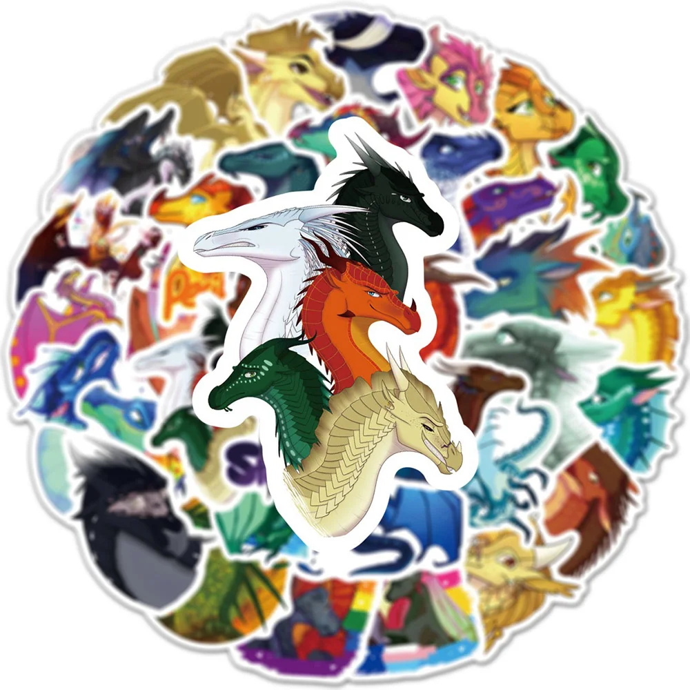 10/30/60PCS Wings of Fire Dragon Animal Cartoon Stickers DIY Laptop Luggage Skateboard Graffiti Decals Sticker for Kid Toys