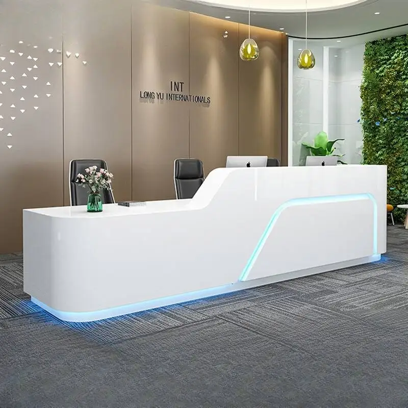 Aesthetics Design Reception Desks Luxury Hotels Wood Beauty Salon Reception Desks Large Organizer Bar Empfangs Theke Furniture