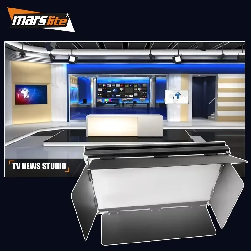 Marslite 120W TV Studio Lighting Bi-color Temperature LED Panel Sunlight Photography Studio Flat Panel Soft Light