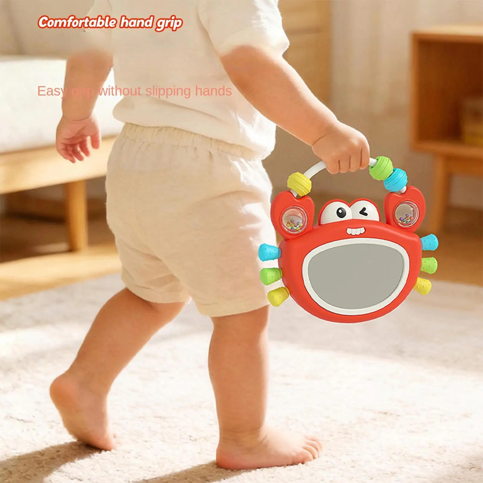 Light Musical Crab Rattle Toy Battery Powered Sensory Play Head-Up Exercise Interactive Entertainment Gift For Kids Boys Girls