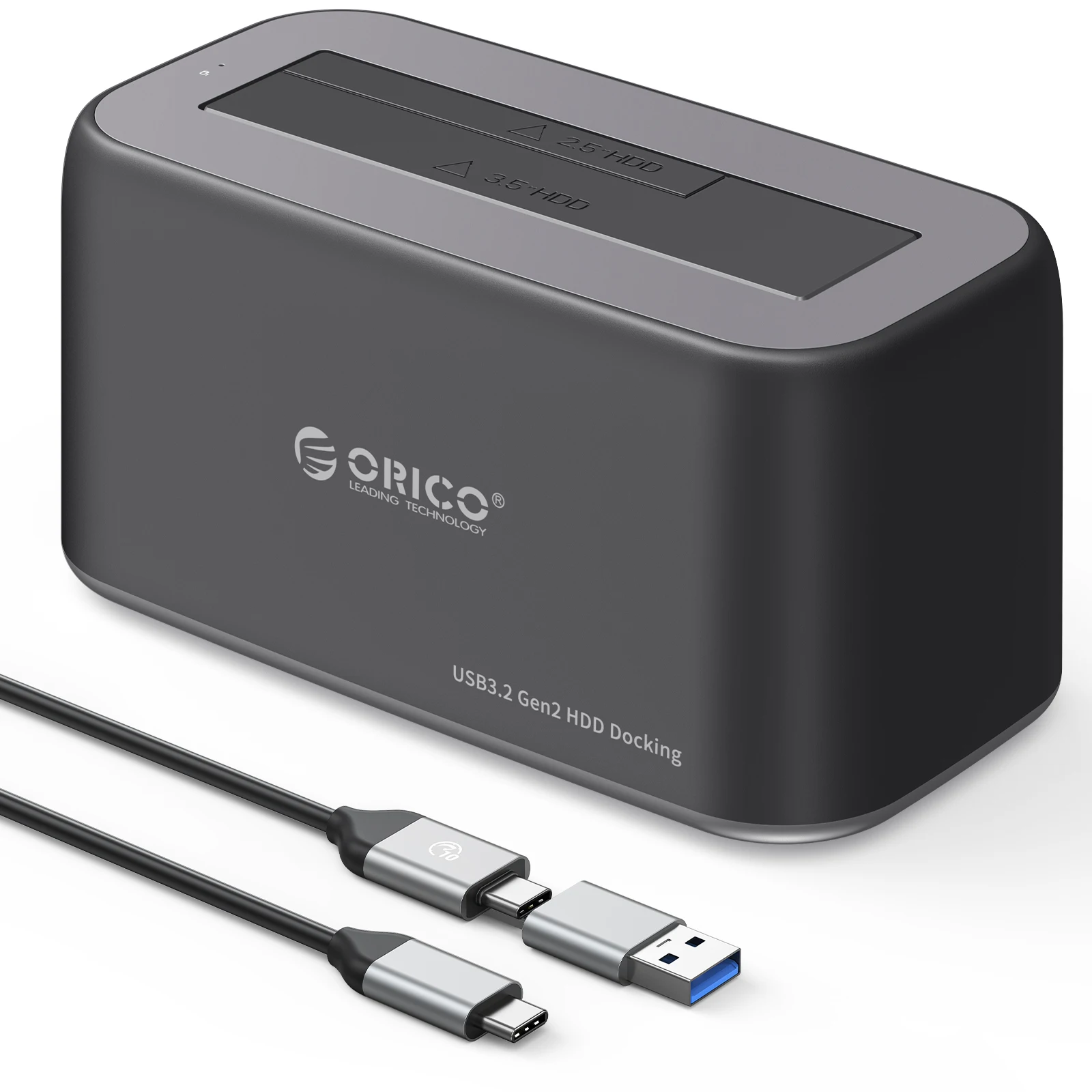 Orico 3,5 Zoll Dual-Bay Typ C 5 Gbit/s Festplatte Docking station für 2.5/3.5 "HDD/SSD mit 12 v3a Power Uasp Container Design – Detail 21