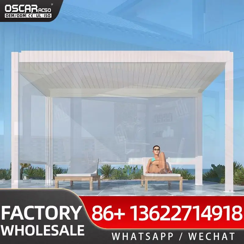 Outdoor Waterproof Privacy Panels Electric Shade Provider Garden Lighting Roof Pergola pergolas