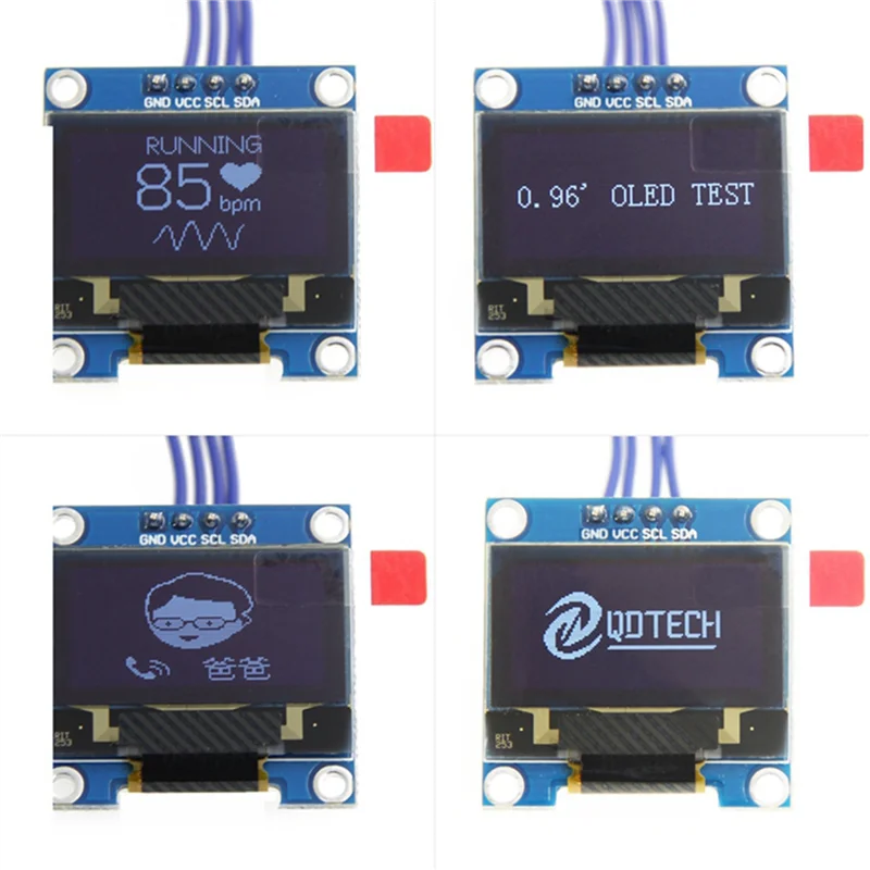 4X 0,96 pulgadas IIC I2C Serial GND 128X64 OLED LCD módulo de pantalla LED SSD1306 para Arduino Kit blanco Display-B12B