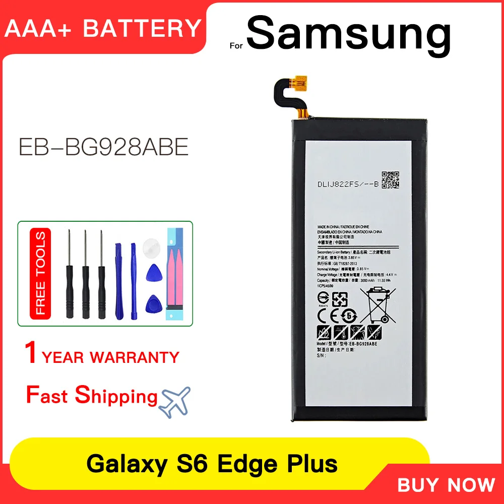 

Genuine EB-BG928ABE 3000mAh Battery For Samsung S6 edge Plus SM-G9280 G928P G928F G928V G9280 G9287 Plus S6edge + Tools