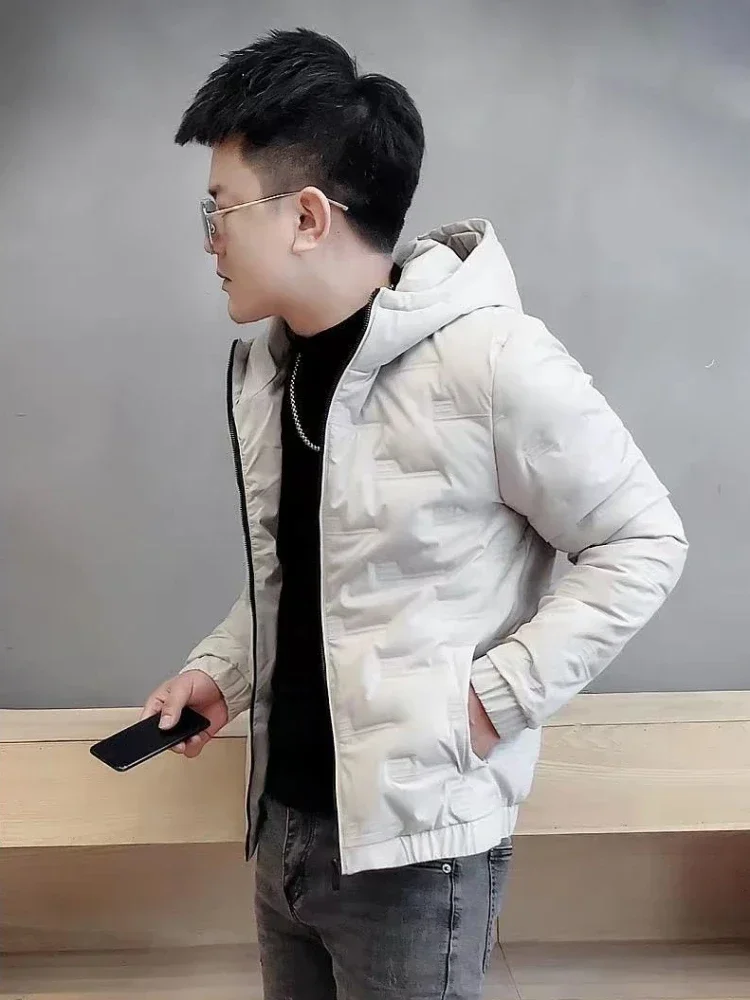 Hooded Padding Down Jackets For Men Man Padded Coat Parkas Short Korean Luxury Clothing Style Heavy Offers Wholesale Cold