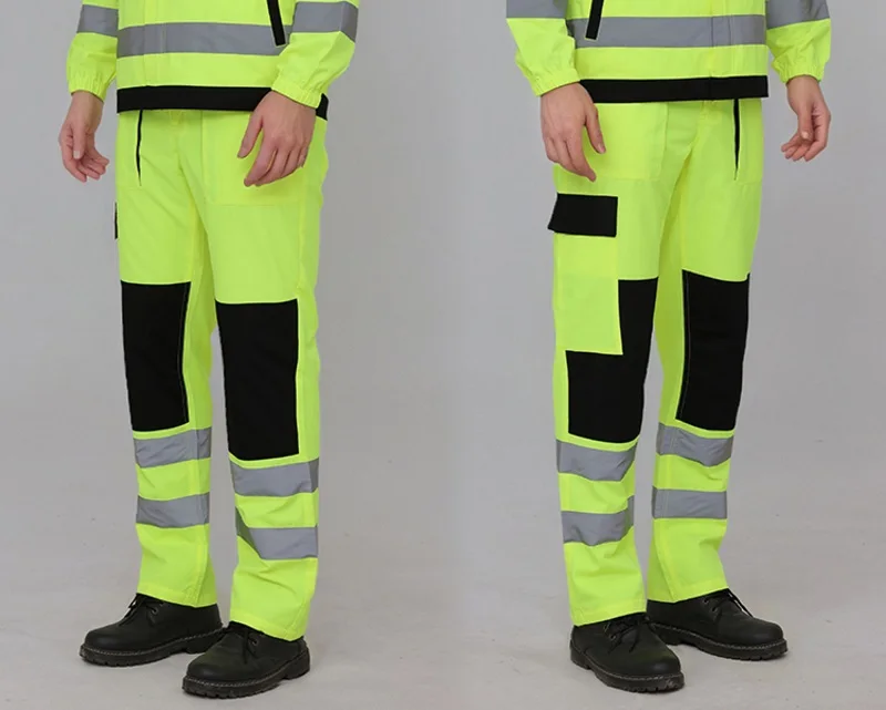 Reflective Safety Pants Thin Work Multi Pockets Hi Vis Pants High Visibility Work Wear Pants Road Construction Safety Trousers