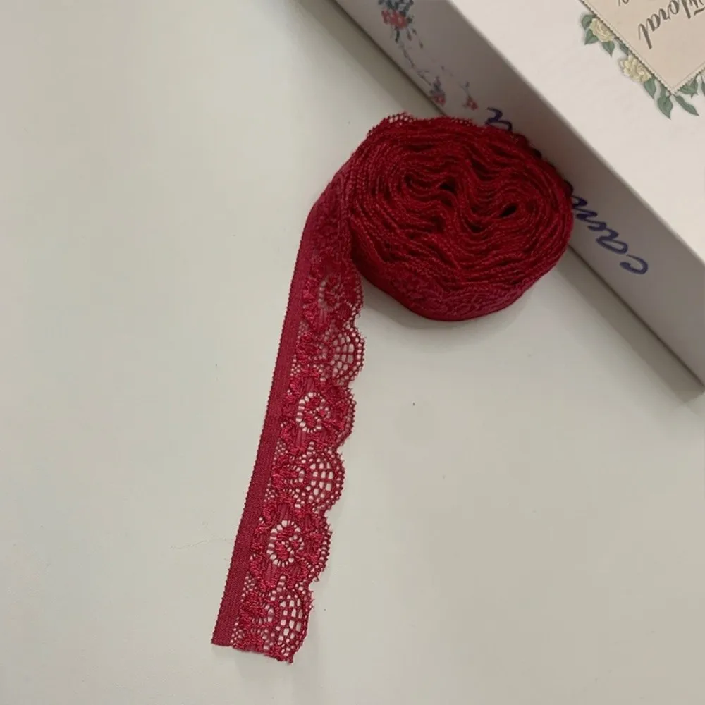 Colorful Elastic Lace Trim 10 Yards Length Soft Texture Nylon Lace Ribbon Stretchable Nylon Material Elastic Lace Ribbon