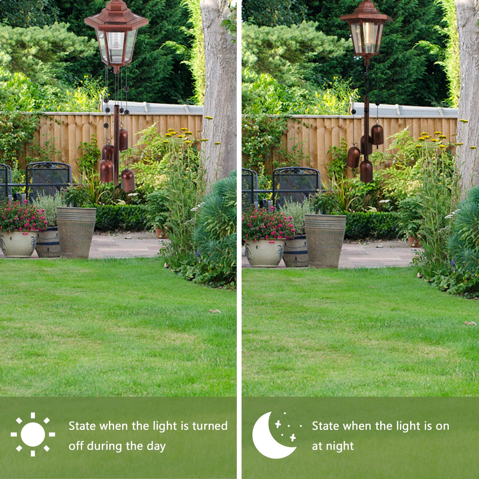 

Solar Wind Chime Lamp Beautiful Design Outdoor Garden Lighting Auto Night Light Premium Materials Waterproof Durable Hanging