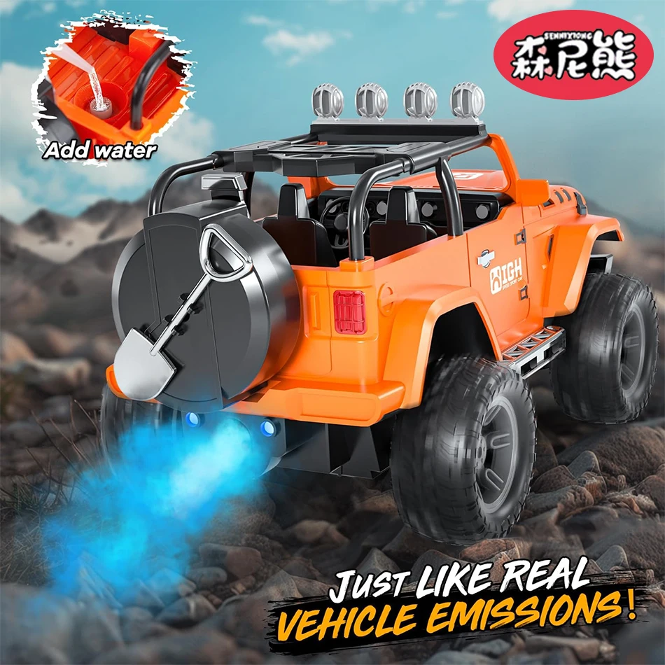SENNIXIONG 1:16 Remote Control Spray 4WD All Terrain Vehicle Off-road Car Model Spray Light Sound Pickup Truck Toy for Children