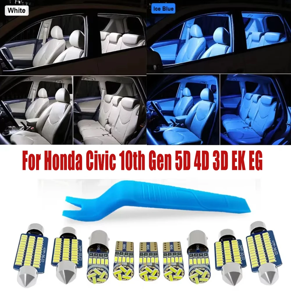 

Светодиодная подсветка салона Canbus для Honda Civic 10-го поколения 5D 4D 3D EK EG 1992-2010 2014 2015 2016 2017 2018 2019 2020, аксессуары