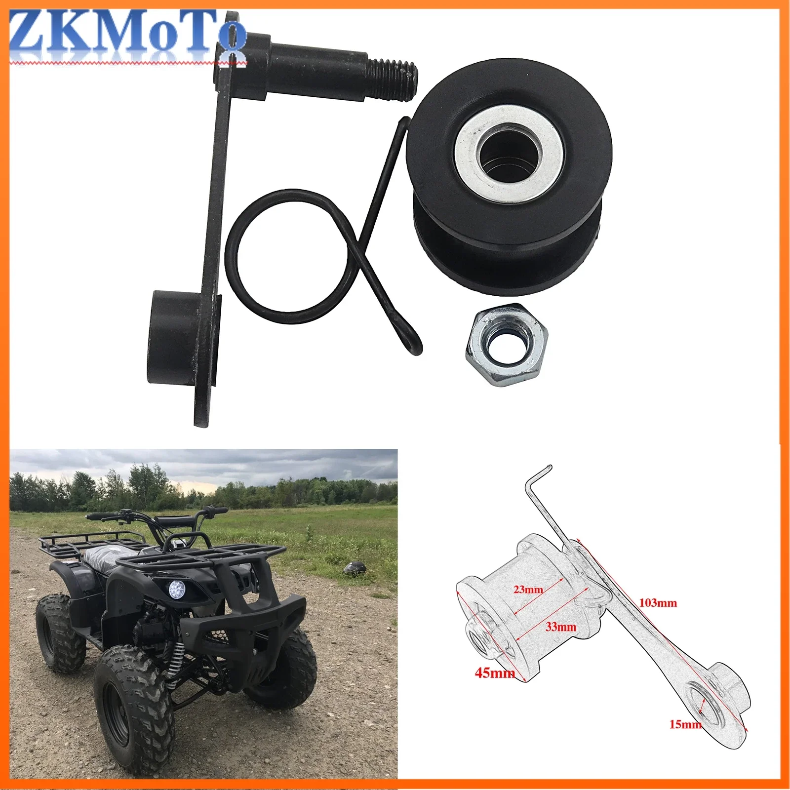 Chain Tensioner Spring Roller Slider Guide Adjuster Wheel Pulley Kit Fit for Dirt Pit Mini Bike Moto ATV Quad Scooter Motor Part