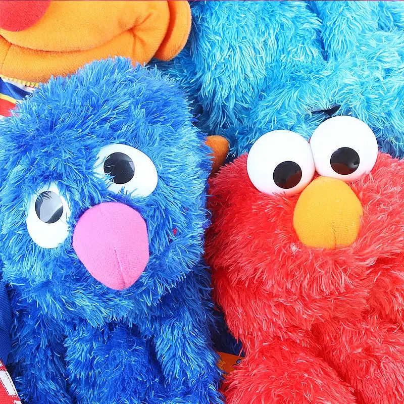 Original Large Sesame StreNging Hand Puppet Show Puppet Elmo Cartoon Soft Plush Dolls Birthday For Children Kids New Year Gifts