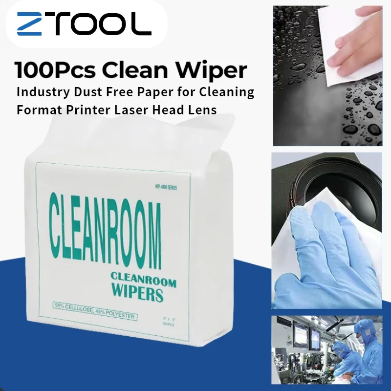

100Pcs Industrial Dust-Free Cleaning Wipes – Non-Lint Wiper Paper for Printer/Laser Head & Lens Maintenance