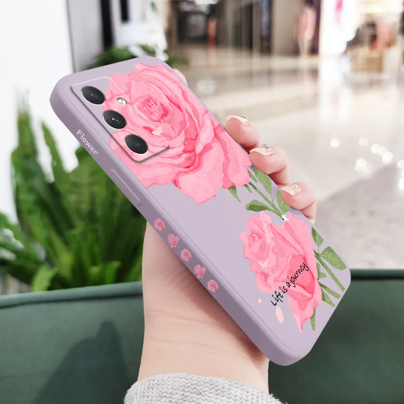 Beautiful Pink Rose Phone Case For Samsung Galaxy A55 A35 A25 A15 A05 A05S A54 A34 A24 A14 A04 A04S A04E 4G 5G Cover image 4