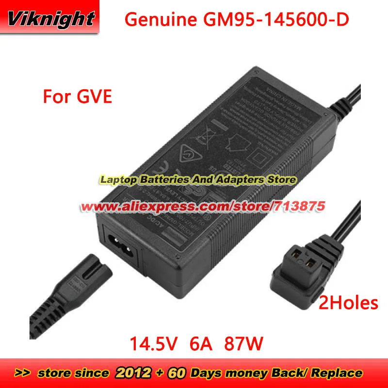 Genuine GVE GM95-145600-D AC Adapter for Car Refrigerator 14.5V 6.0A 87W 12/24V for MCD50 LC30 DU75-DZ Companion 75 Litre 2Holes