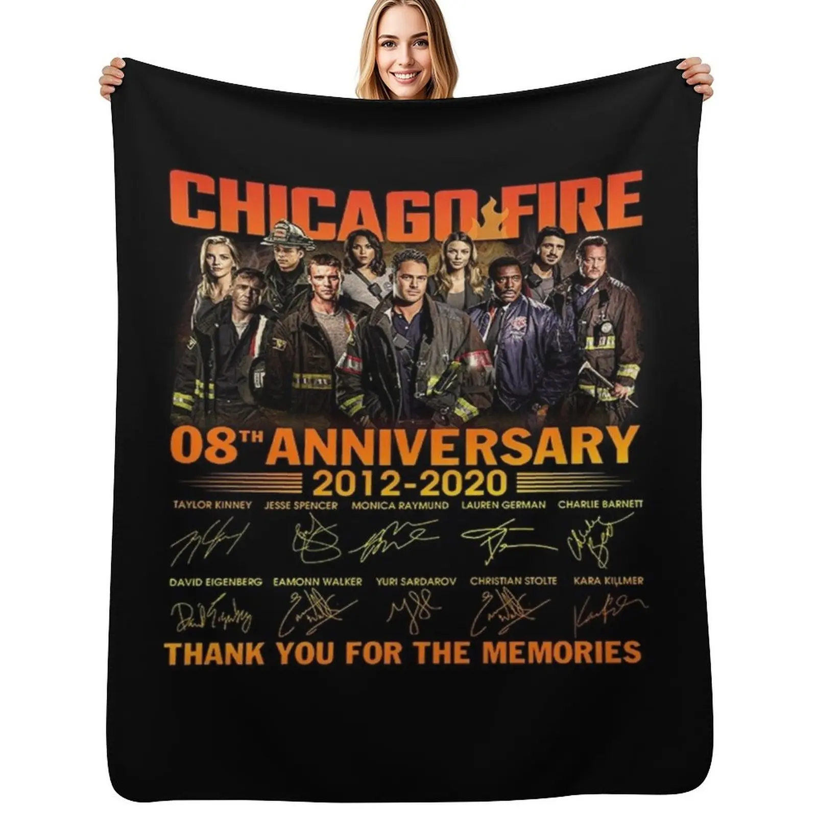 CHICAGO -FIRE 8TH ANNIVERSARY 2012 2020 THANK YOU FOR THE MEMORIES Throw Blanket Stuffeds manga Camping Blankets