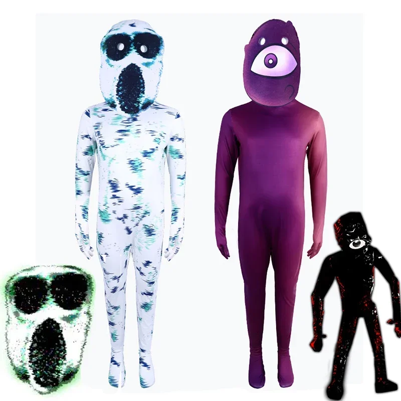 2024 New Arrival Game Doors Kids Boy Seek Cosplay Adult Family Ambush Halloween Costume Jumpsuit Hood Set