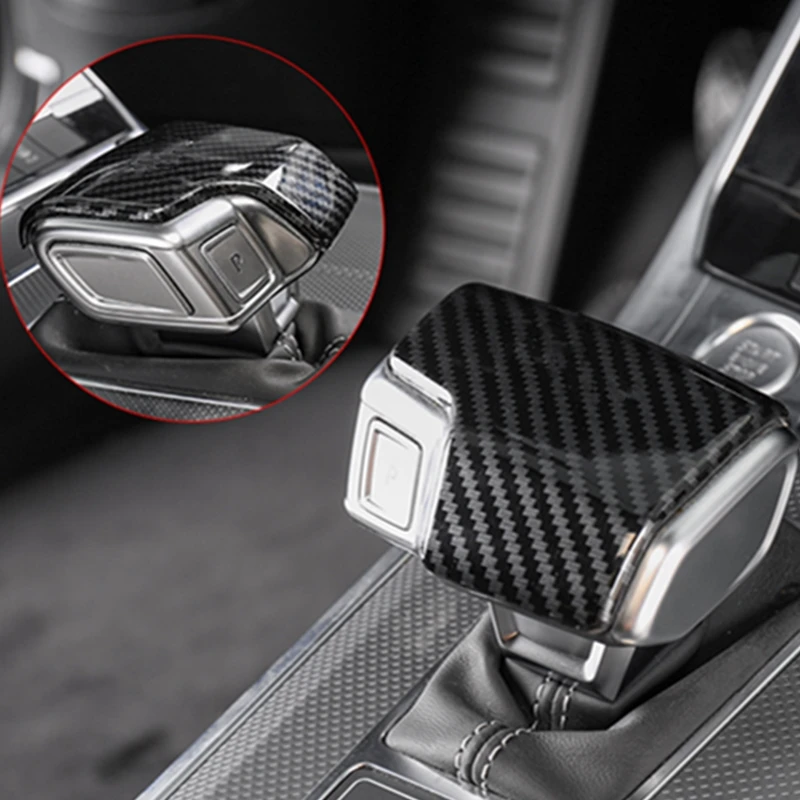 LHD Car Carbon Fiber Gear Shift Knob Handle Lever Cover For AUDI A6 C8 A7 SQ8 RS6 RS7 Q7 Q8 S8 2019 - 2022 Interior Accessories