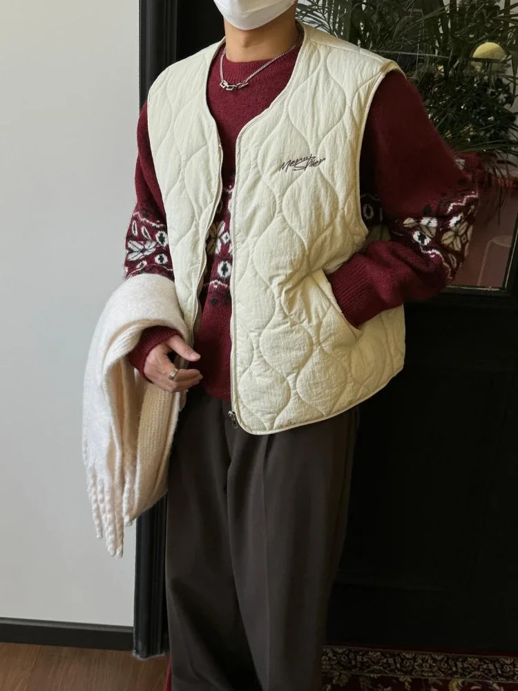 

2025 Holiday Season American Retro Vest Lightweight Cotton Padded Coat for Men Women Fall Winter Layering Jacket
