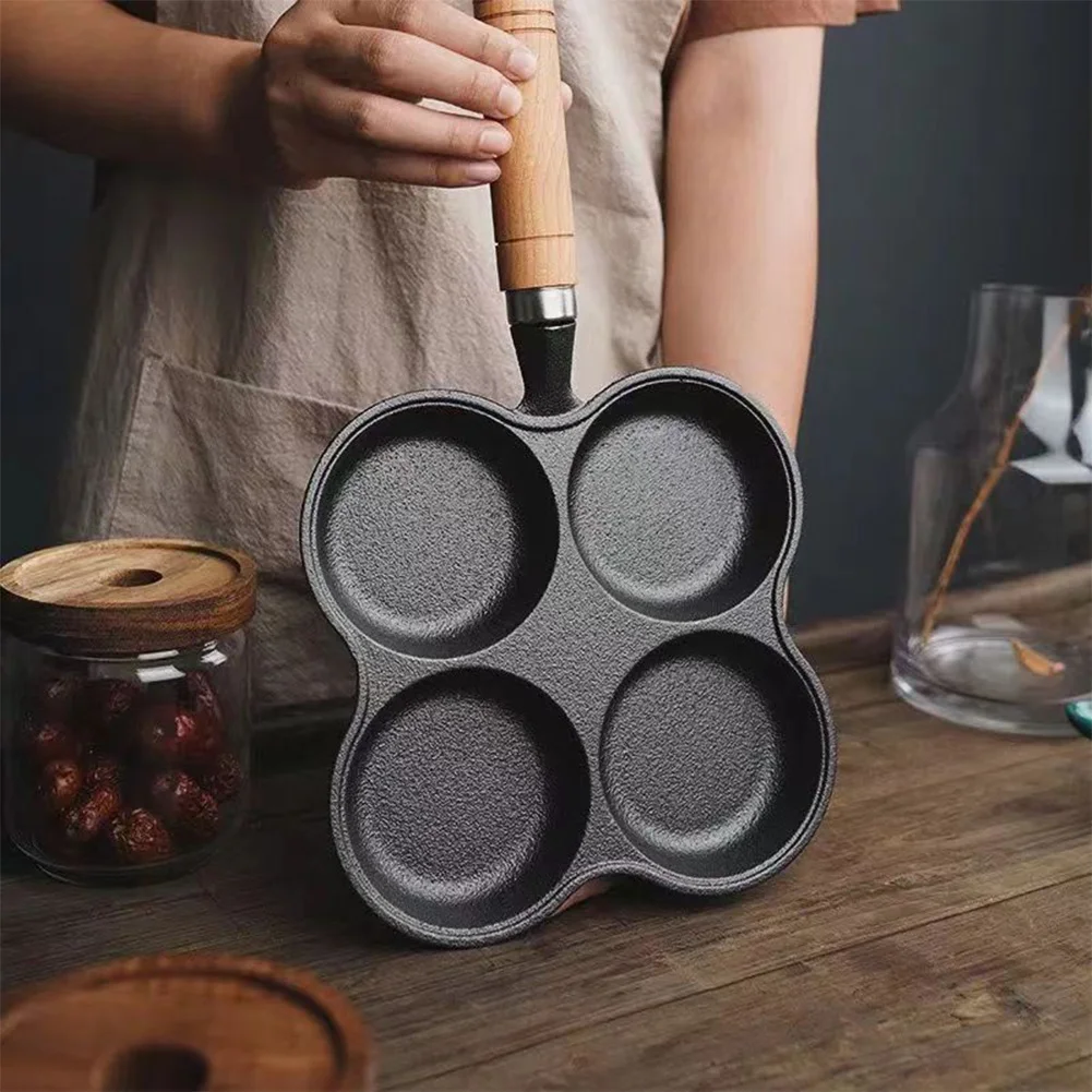 

Сковорода с 4 отверстиями, антипригарная сковорода для завтрака, гамбургера, яиц, блинов, многофункциональная сковорода для стейка для гамбургера, газовая плита, индукционная плита